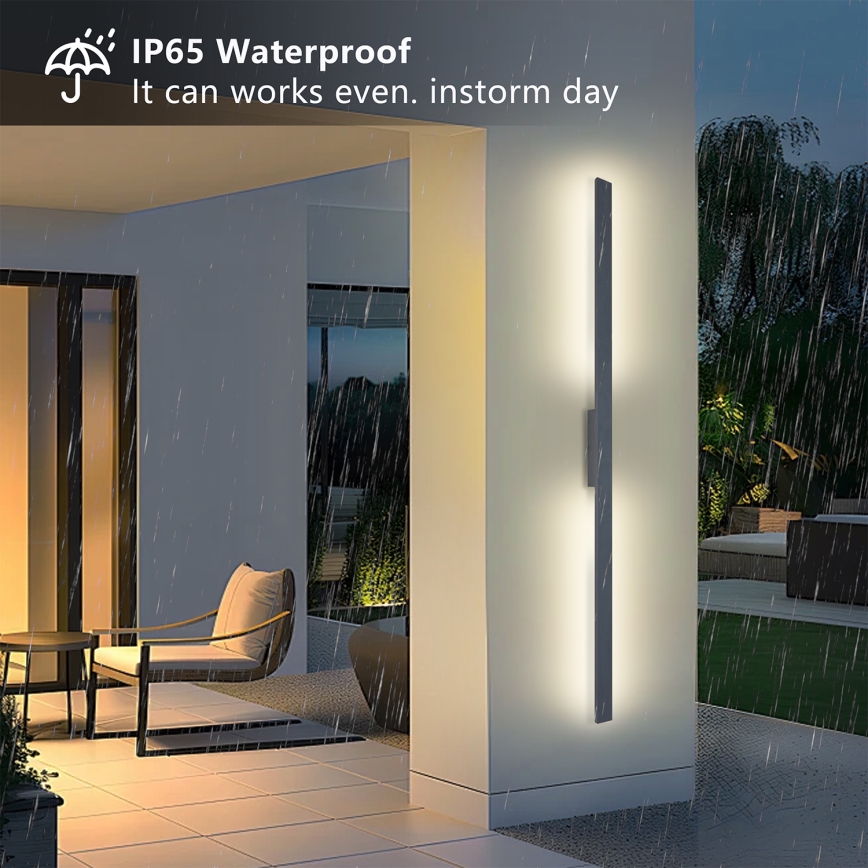 Brilagi - LED vonkajšie nástenné svietidlo LUNA LED/30W/230V 4000K IP65 150 cm antracit CRI 90