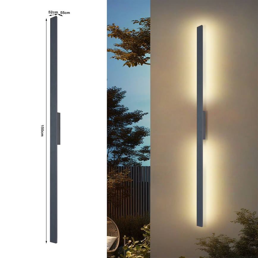 Brilagi - LED vonkajšie nástenné svietidlo LUNA LED/30W/230V 4000K IP65 150 cm antracit CRI 90