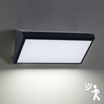 Brilagi - Vonkajšie nástenné LED svietidlo so senzorom TRIANGLE LED/20W/230V, čierne, IP65