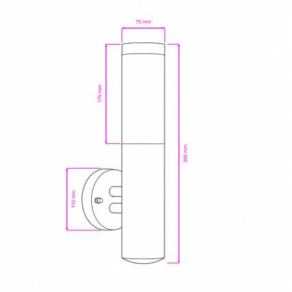 BRILAGI - Vonkajšie nástenné svietidlo ELIA 1xE27/20W/230V IP44 matný chróm