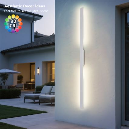 Brilagi - LED vonkajšie nástenné svietidlo LUNA LED/30W/230V 3000K IP65 150 cm biela CRI 90
