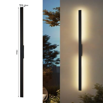 Brilagi - LED Vonkajšie nástenné svietidlo LUNA LED/30W/230V 4000K IP65 150 cm čierna CRI 90