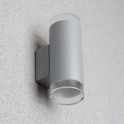 Brilagi - Vonkajšie nástenné svietidlo MATERA 2xGU10/30W/230V šedá IP54