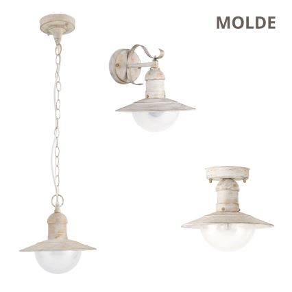 Brilagi - Vonkajšie nástenné svietidlo MOLDE 1xE27/60W/230V IP44 biela/patina