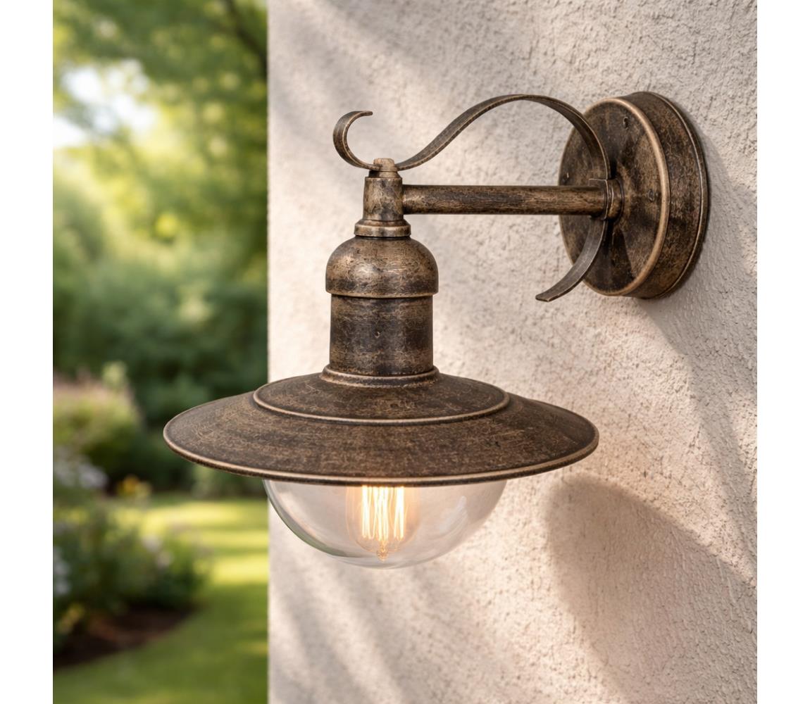 Brilagi - Vonkajšie nástenné svietidlo MOLDE 1xE27/60W/230V IP44 bronzová/patina 63024