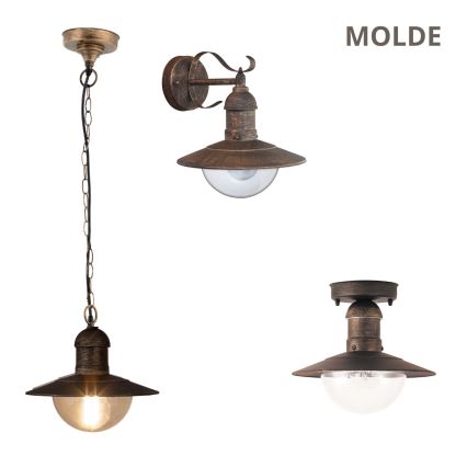 Brilagi - Vonkajšie nástenné svietidlo MOLDE 1xE27/60W/230V IP44 bronzová/patina