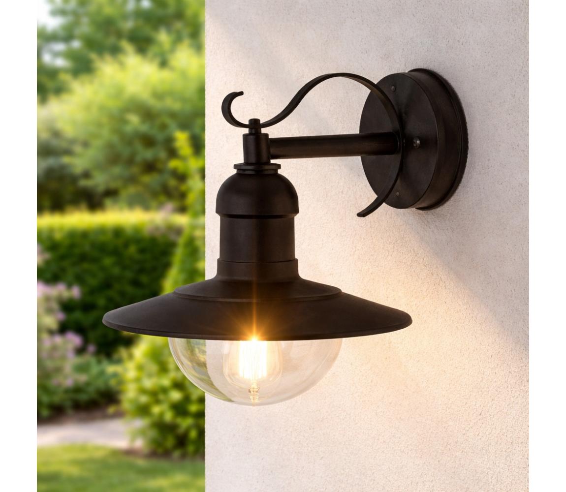 Brilagi - Vonkajšie nástenné svietidlo MOLDE 1xE27/60W/230V IP44 čierne 63022