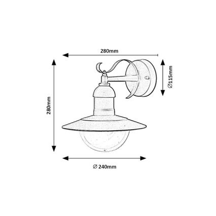 Brilagi - Vonkajšie nástenné svietidlo MOLDE 1xE27/60W/230V IP44 čierne