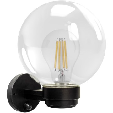 Brilagi - Vonkajšie nástenné svietidlo s pohybovým senzorom HARBOR 1xE27/40W/230V IP33 čierne/číre