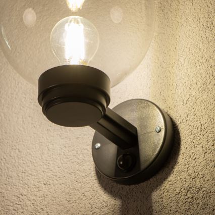 Brilagi - Vonkajšie nástenné svietidlo s pohybovým senzorom HARBOR 1xE27/40W/230V IP33 antracitové/číre