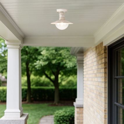 Brilagi - Vonkajšie stropné svietidlo MOLDE 1xE27/60W IP44 biela/patina