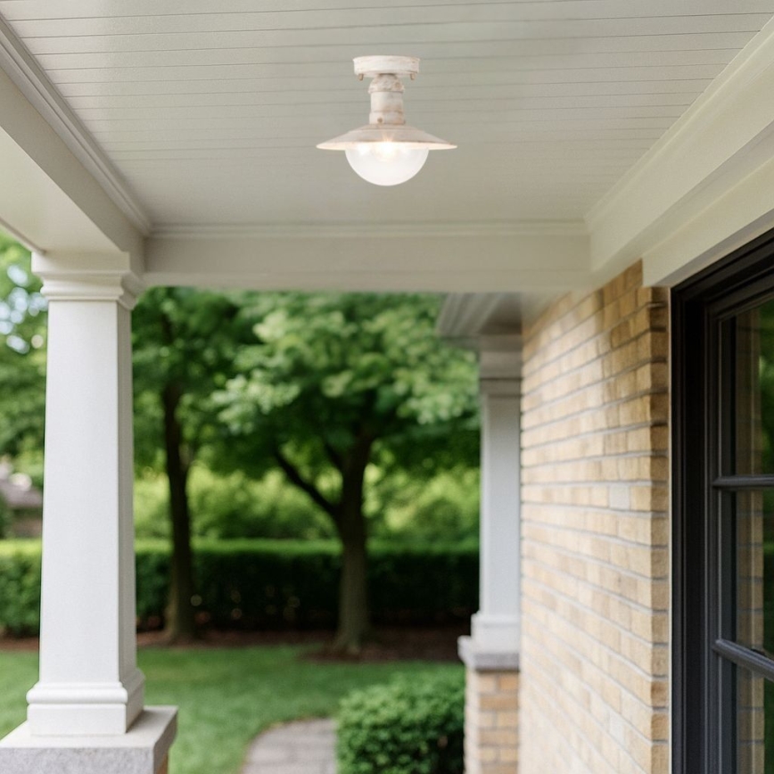 Brilagi - Vonkajšie stropné svietidlo MOLDE 1xE27/60W IP44 biela/patina