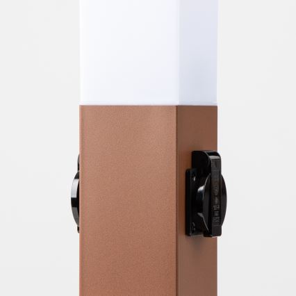 BRILAGI - Vonkajšia lampa s 2 zásuvkami SCHUKO NOVA 1xE27/15W/230V 40 cm IP44 hnedá