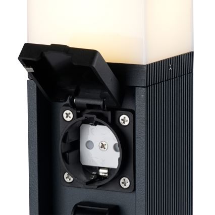 Brilagi -Vonkajšie svietidlo s 2 zásuvkami SCHUKO PILLAR 1xG9/11W/230V IP44 antracitové
