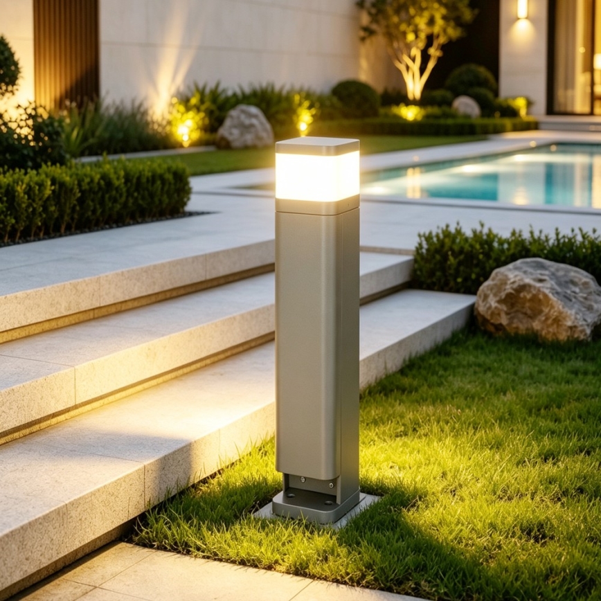 BRILAGI - Vonkajšie svietidlo s 2 zásuvkami SCHUKO PILLAR 1xG9/11W/230V IP44 sivá