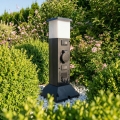 BRILAGI - Vonkajšie svietidlo so 2 zásuvkami SCHUKO 1xE14/15W/230V IP44 čierne
