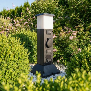 Brilagi - Vonkajšie svietidlo so 2 zásuvkami SCHUKO 1xE14/15W/230V IP44 čierne