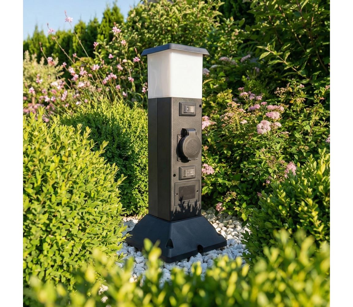 Brilagi - Vonkajšie svietidlo so 2 zásuvkami SCHUKO 1xE14/15W/230V IP44 čierne PG05G-OEM