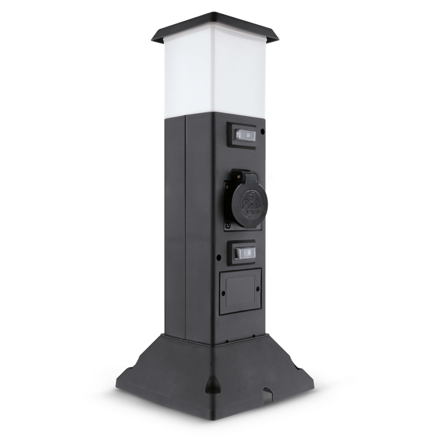 Brilagi - Vonkajšie svietidlo so 2 zásuvkami SCHUKO 1xE14/15W/230V IP44 čierne