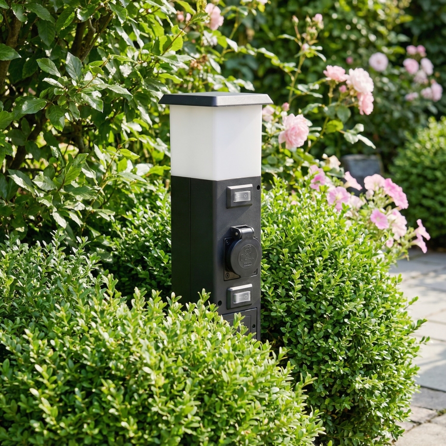 Brilagi - Vonkajšie svietidlo so 2 zásuvkami SCHUKO 1xE14/15W/230V IP44 čierne