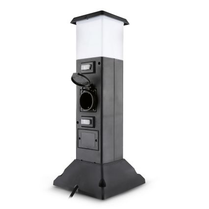 Brilagi - Vonkajšie svietidlo so 2 zásuvkami SCHUKO 1xE14/15W/230V IP44 čierne