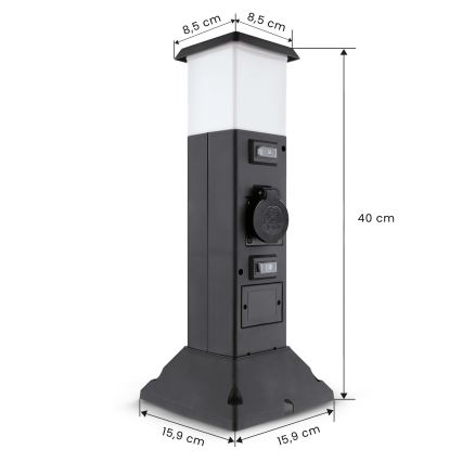 Brilagi - Vonkajšie svietidlo so 2 zásuvkami SCHUKO 1xE14/15W/230V IP44 čierne