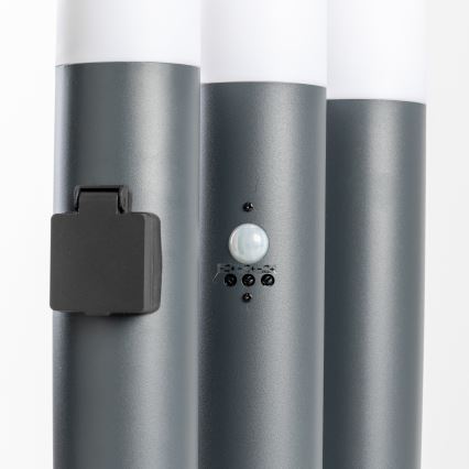 BRILAGI - Vonkajšie svietidlo so zásuvkou ELIA 1xE27/20W/230V IP44 50 cm antracit
