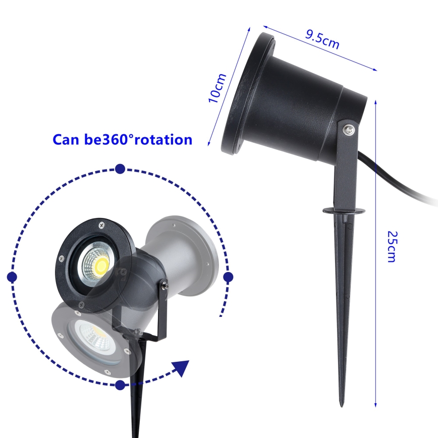 Brilagi - Vonkajšie svietidlo SPIKE 1xGU10/50W/230V IP65