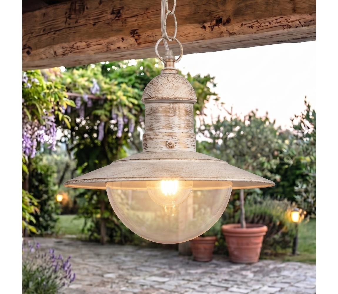 Brilagi - Vonkajšie závesné svietidlo MOLDE 1xE27/60W IP44 biela/patina 63026