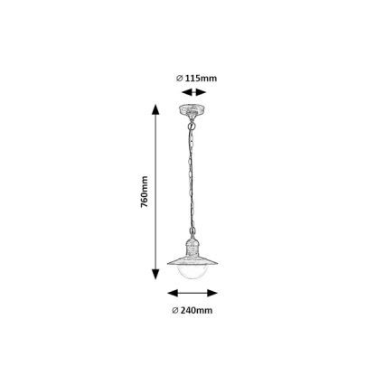 Brilagi - Vonkajšie závesné svietidlo MOLDE 1xE27/60W IP44 bronzová/patina