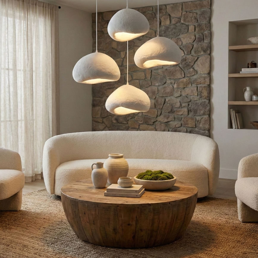 Brilagi - Závesné svietidlo LOVAL na lanku 4xE27/40W/230V pr. 95 cm biela