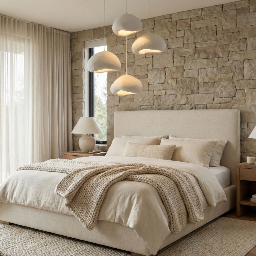 Brilagi - Závesné svietidlo LOVAL na lanku 4xE27/40W/230V pr. 95 cm biela