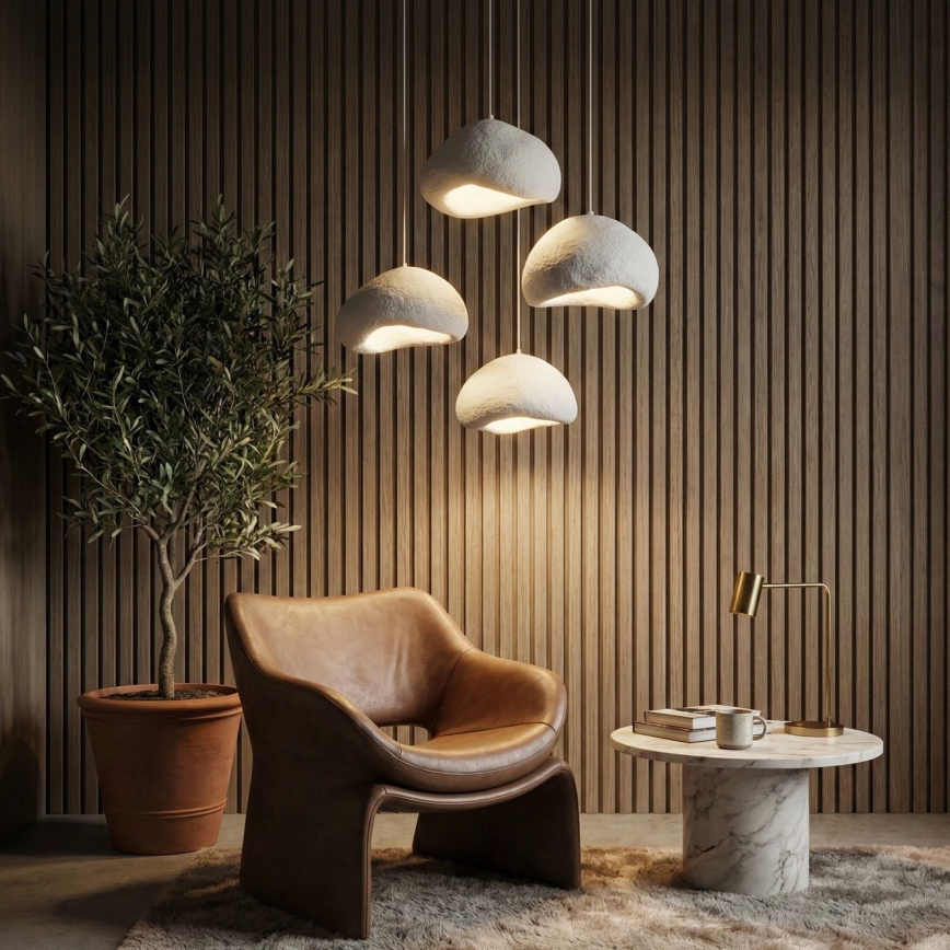 Brilagi - Závesné svietidlo LOVAL na lanku 4xE27/40W/230V pr. 95 cm biela