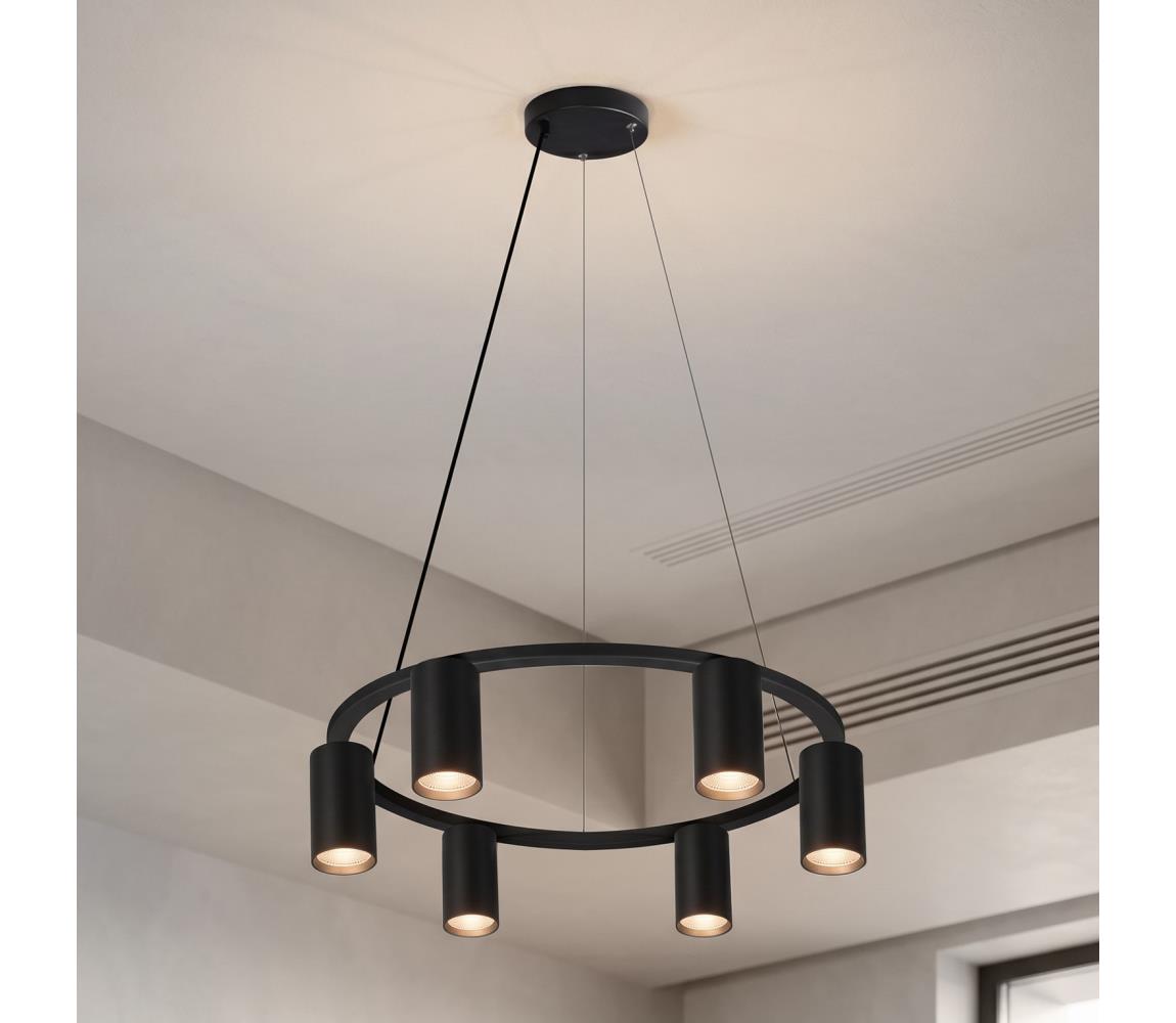 Brilagi - Závesné svietidlo na kábli SELE 6xGU10/30W/230V čierne WO-SELEP-C02-BLK-OEM