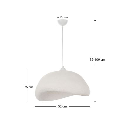 Brilagi - Závesné svietidlo na lane WABI SABI 1xE27/40W/230V pr. 52 cm biela