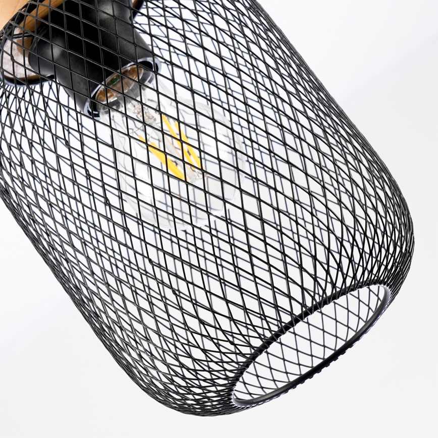 Brilagi - Závesné svietidlo na lanku BASKLITE 1xE27/15W/230V drevo/čierna