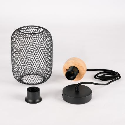 Brilagi - Závesné svietidlo na lanku BASKLITE 1xE27/15W/230V drevo/čierna