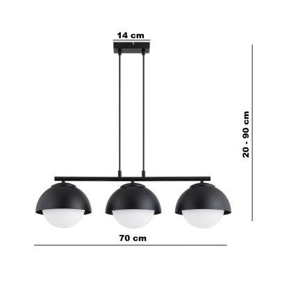 BRILAGI - Závesné svietidlo na lanku COSMO 3xE27/60W/230V čierne