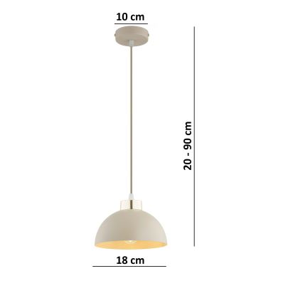 Brilagi - Závesné svietidlo na lanku MOON 1xE27/60W/230V pr. 18 cm béžová/zlatá