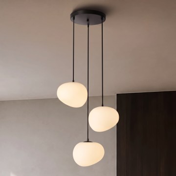 BRILAGI - Závesné svietidlo na lanku PEBBLES 3xE27/40W/230V pr. 42 cm čierna