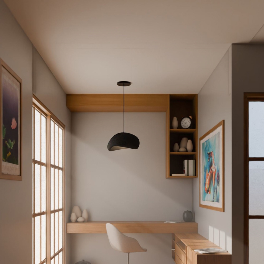 Brilagi - Závesné svietidlo na lanku WABI SABI 1xE27/40W/230V priemer 35 cm čierna