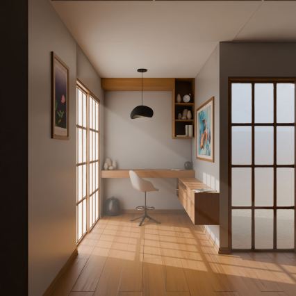 Brilagi - Závesné svietidlo na lanku WABI SABI 1xE27/40W/230V priemer 35 cm čierna