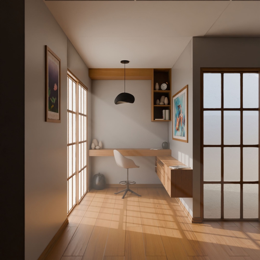 Brilagi - Závesné svietidlo na lanku WABI SABI 1xE27/40W/230V priemer 35 cm čierna