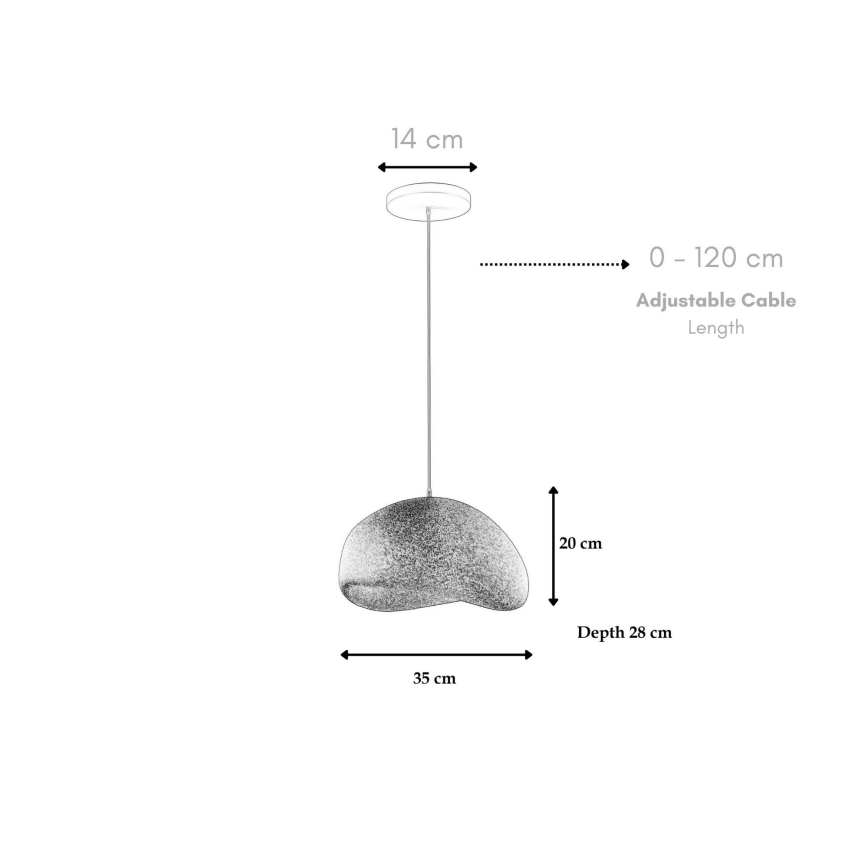 Brilagi - Závesné svietidlo na lanku WABI SABI 1xE27/40W/230V priemer 35 cm čierna
