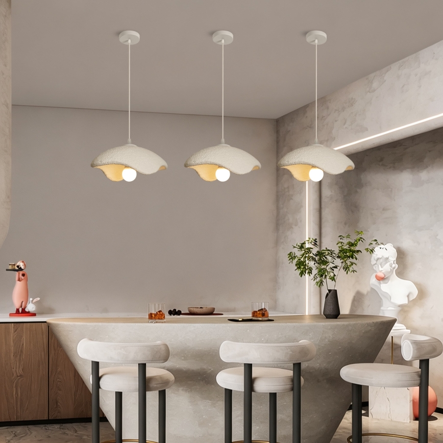 BRILAGI - Závesné svietidlo na lanku WABI SABI 1xE27/60W/230V priemer 30 cm biela