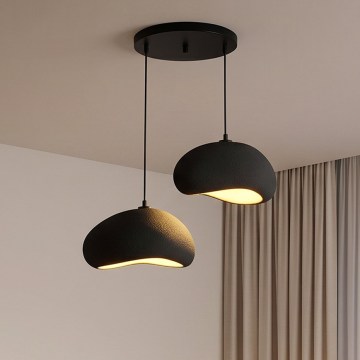 Brilagi - Závesné svietidlo na lanku WABI SABI 2xE27/40W/230V pr. 60 cm čierne