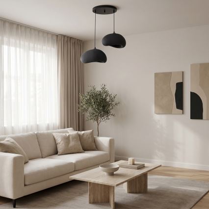 Brilagi - Závesné svietidlo na lanku WABI SABI 2xE27/40W/230V pr. 60 cm čierne