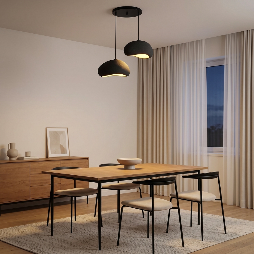 Brilagi - Závesné svietidlo na lanku WABI SABI 2xE27/40W/230V pr. 60 cm čierne