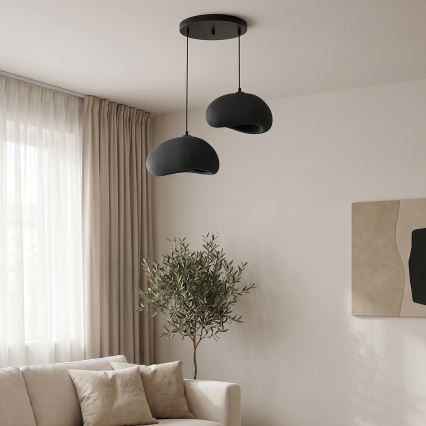 Brilagi - Závesné svietidlo na lanku WABI SABI 2xE27/40W/230V pr. 60 cm čierne