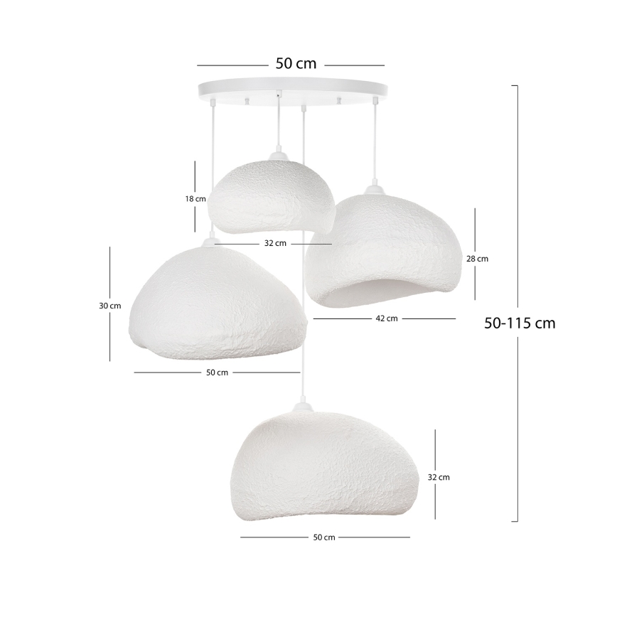 Brilagi - Závesné svietidlo WABI SABI na lanku 4xE27/40W/230V pr. 95 cm biela